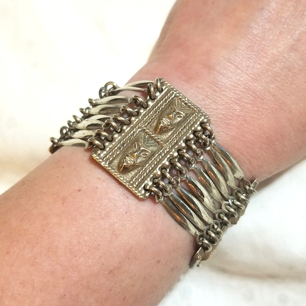 MCM MAYAN MASK Sterling Silver Bracelet 55.04 grams